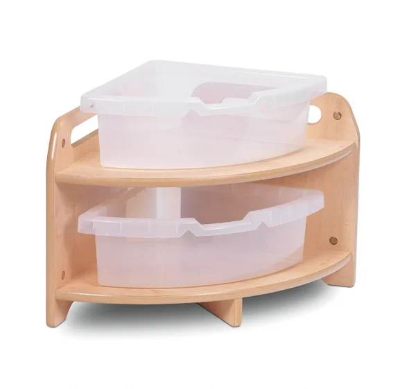 Unité d'angle basse, 90°, avec 2 bacs transparents — Millhouse Lernspielzeug Schule