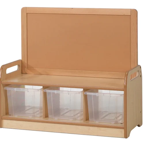 Unité de rangement bas avec 3 conteneurs transparents — Millhouse Jouets Éducatifs Scolaires