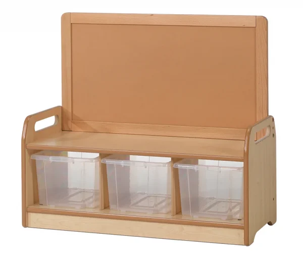 Unité de rangement bas avec 3 conteneurs transparents — Millhouse Jouets Éducatifs Scolaires