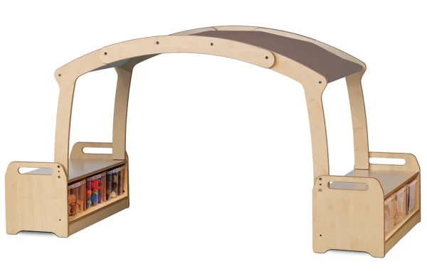 Boîte de jeu grottes basse avec 6 bacs transparents – Toit taupe — Millhouse Jouets éducatifs