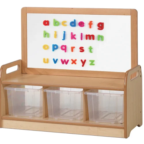 Unité de rangement bas magnétique avec 3 conteneurs transparents — Millhouse Jouets Éducatifs Scolaires