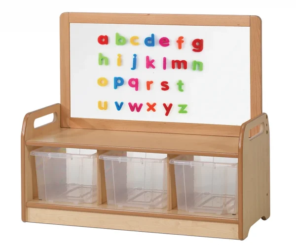 Unité de rangement bas magnétique avec 3 conteneurs transparents — Millhouse Jouets Éducatifs Scolaires