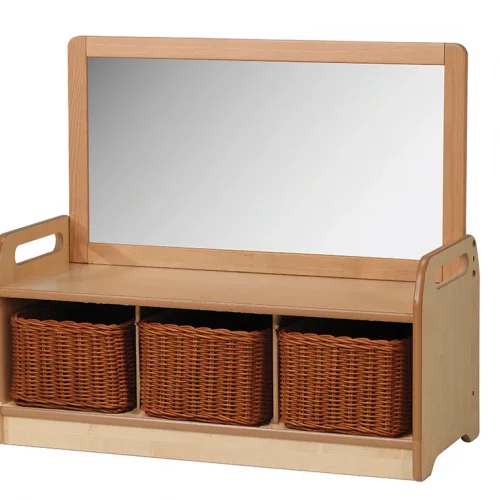 Unité de rangement miroir bas avec 3 paniers — Millhouse Jouets Éducatifs Scolaires