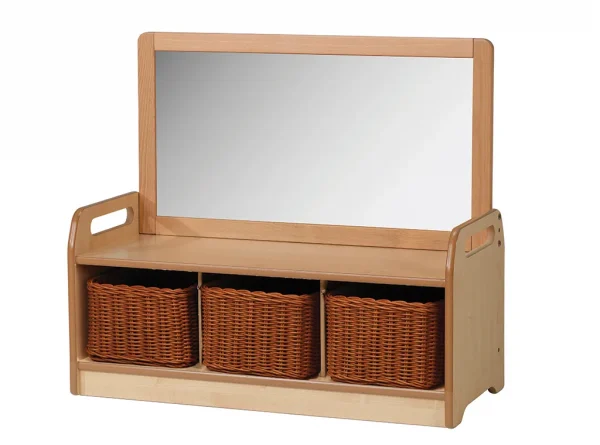 Unité de rangement miroir bas avec 3 paniers — Millhouse Jouets Éducatifs Scolaires