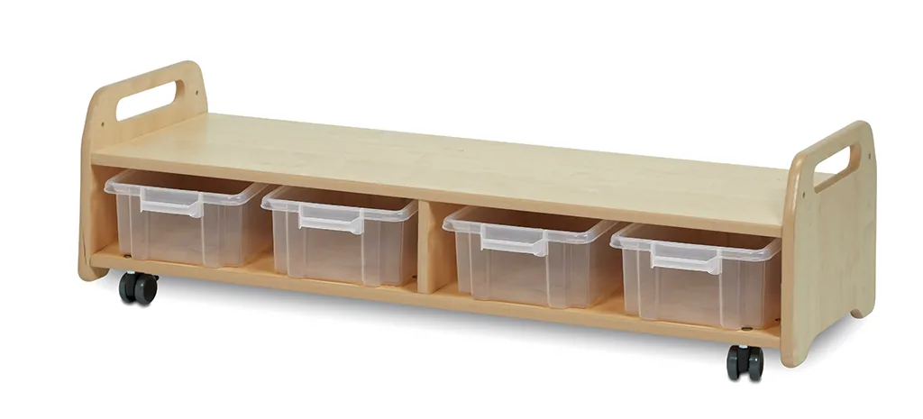 Support chevalet/chariot de rangement bas (4 stations) — Millhouse Jouets Éducatifs École