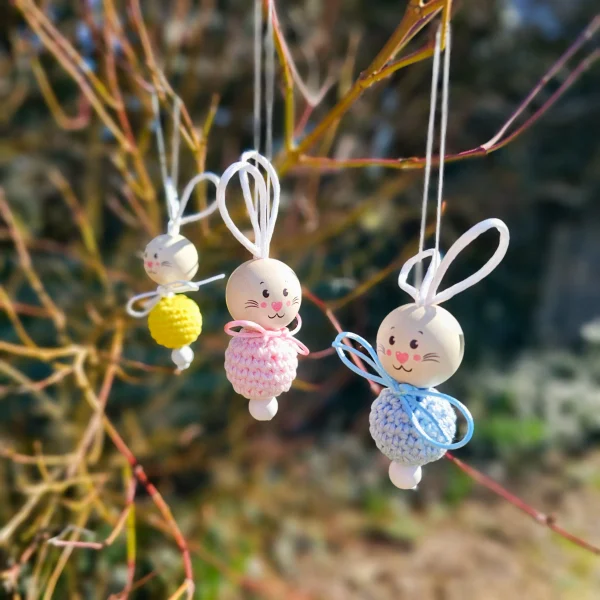 Set de loisir créatif Lapins de Pâques par 3 — Kiki-Ena Matériaux de loisir créatif Bois naturel