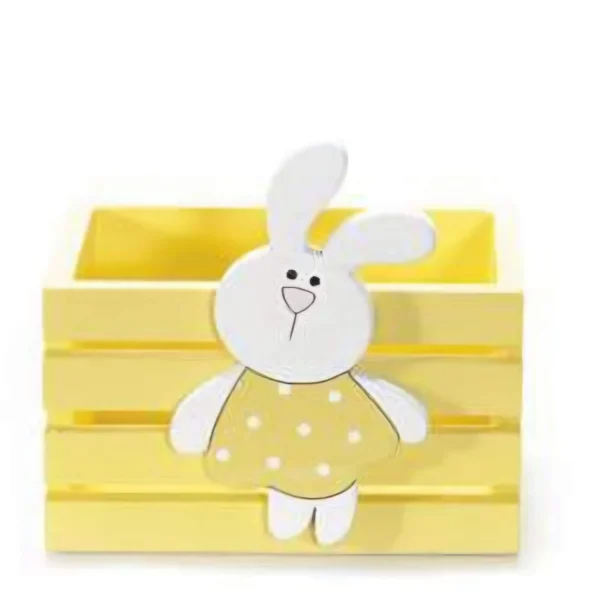 Panier de Pâques « jaune » SOLDES — Matériel créatif Kiki-Ena Bois naturel