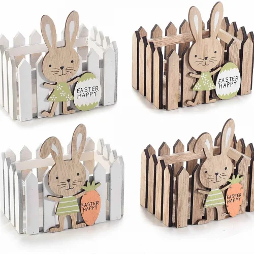 Panier de Pâques Lapin Mix - 4 pièces — Kiki-Ena Matériel de bricolage Bois naturel