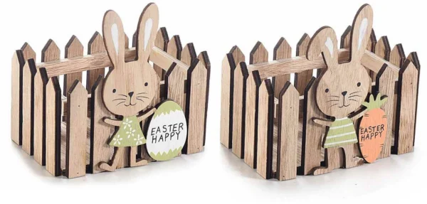 Panier de Pâques Lapin nature - 2 pièces — Kiki-Ena Fournitures créatives Bois naturel