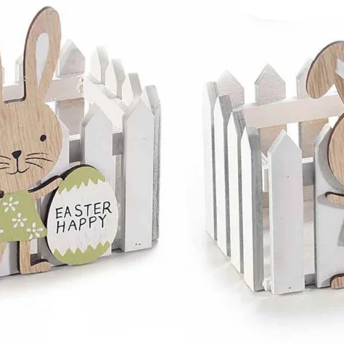Panier de Pâques lapin blanc - 2 pièces — Kiki-Ena Matériel de bricolage bois naturel