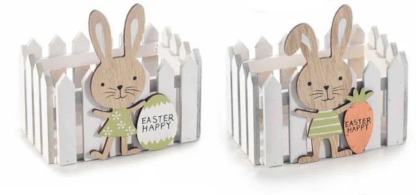 Panier de Pâques lapin blanc - 2 pièces — Kiki-Ena Matériel de bricolage bois naturel