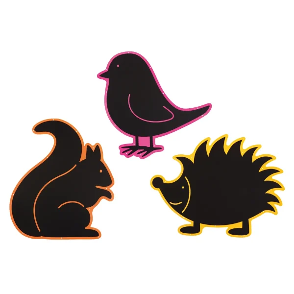 Ensemble 3 Tableaux Extérieurs Écureuil Oiseau Hérisson — Eduplay Jouets Pédagogiques Crèche