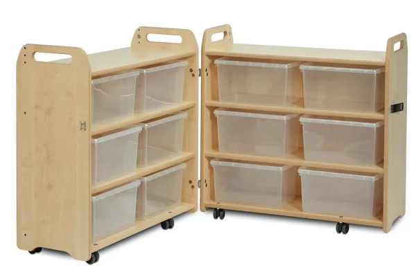 Armoire pliable avec 12 boîtes transparentes — Millhouse jeu d'apprentissage École