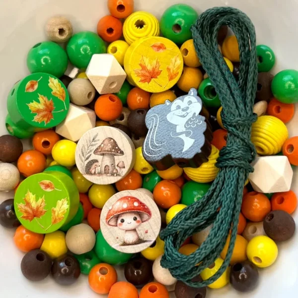 Mélange de perles Automne — Kiki-Ena Matériel de bricolage Bois naturel