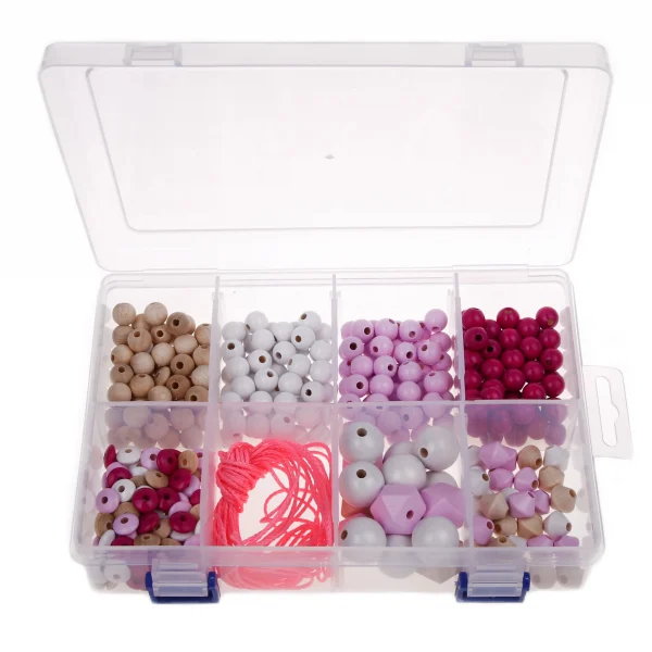 Ensemble de Perles Tons Rose — Kiki-Ena Matériel artisanal Bois naturel