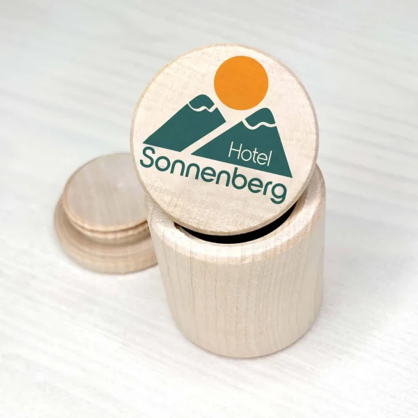 Boîte en bois personnalisée avec logo — Kiki-Ena matériel de bricolage bois naturel