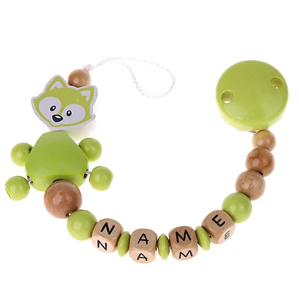 Chaîne de tétine personnalisée Renard citron Ensemble de bricolage — Kiki-Ena Matériel de bricolage Bois naturel