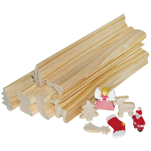 Ensemble de 6 motifs Noël en bois découpé — Jouet éducatif Eduplay