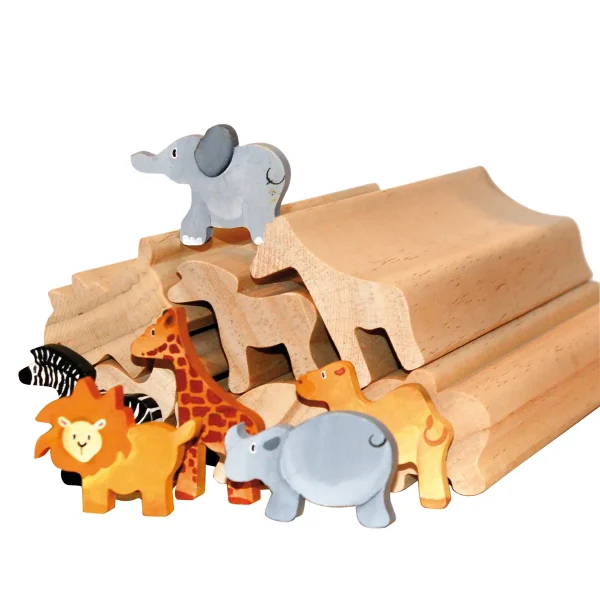 Ensemble de 6 animaux sauvages en bois découpé — Jouet éducatif Eduplay