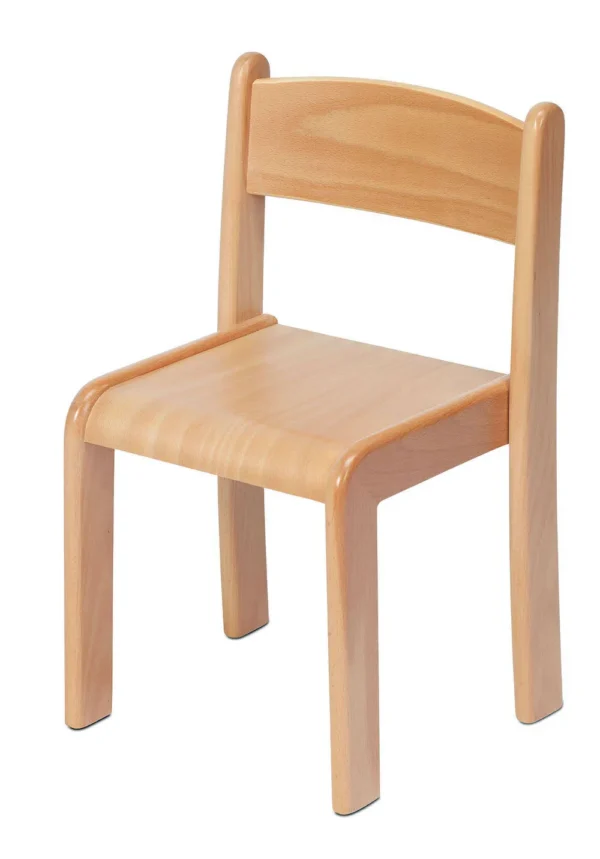 Chaise empilable en bois de hêtre - Pack de 4 (Hauteur d'assise 350 mm) — Millhouse Jeu Éducatif École