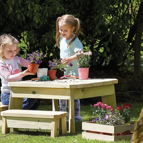 Ensemble Table et Banc Carré - Maternelle — Millhouse Jouet Éducatif École