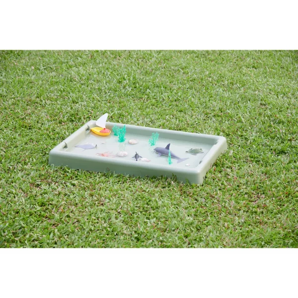 Plateau de jeu rectangulaire couleur sauge Set 5 — Kiki-Ena Matériel créatif Bois naturel