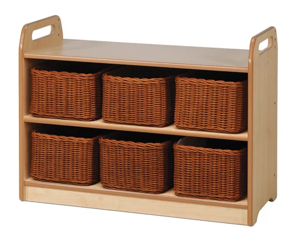 Unité de rangement avec vitrine, panneau arrière miroir et 6 paniers — Millhouse Jouets Éducatifs Scolaires