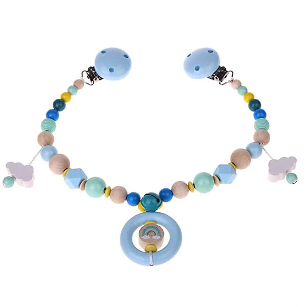 Kit chaîne de landau arc-en-ciel bleu — Kiki-Ena Matériel de bricolage bois naturel