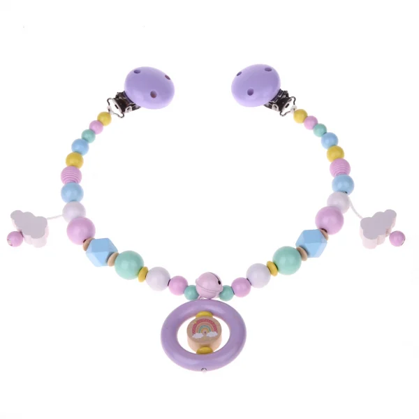 Kit créatif Chaîne pour poussette Arc-en-ciel rose — Kiki-Ena Fournitures créatives Bois naturel