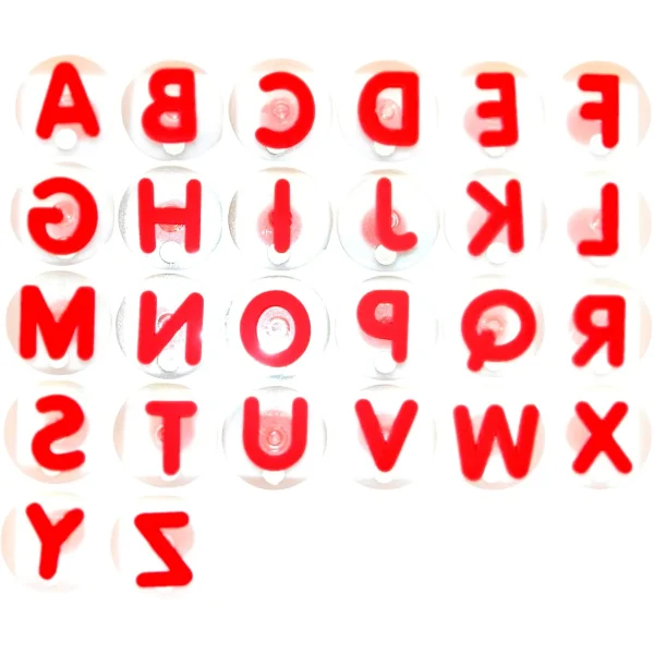 Grand tampon Lettres majuscules - Set de 26 rouge — Eduplay jouet éducatif maternelle