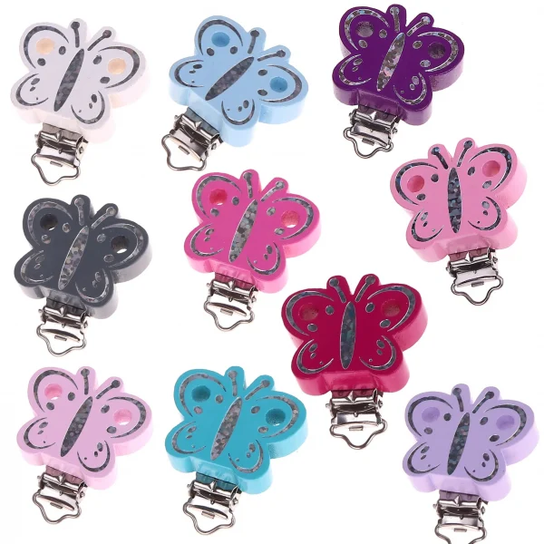 Clip Papillon paillettes — Kiki-Ena Matériel de bricolage Bois naturel
