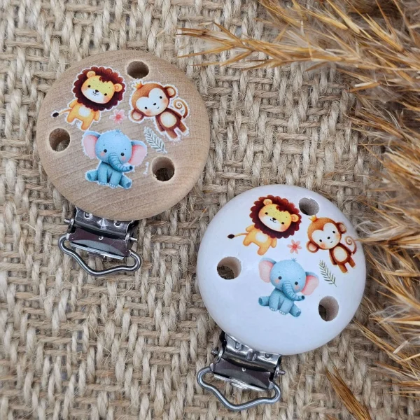 Attache-tétine « Safari » — Kiki-Ena création loisirs bois naturel