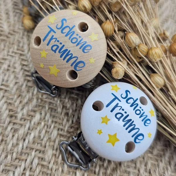 Attache-tétine « Beaux rêves » — Kiki-Ena création loisirs bois naturel