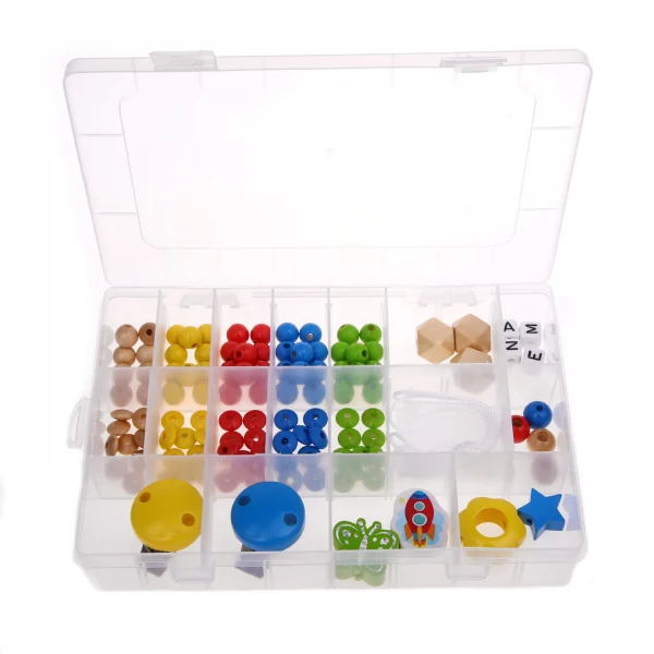 Coffret de démarrage Chaînes tétine "multicolore" — Kiki-Ena Matériel créatif Bois naturel