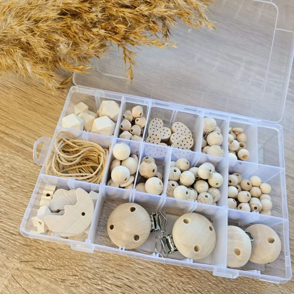 Kit de démarrage Chaînes de tétine "Nature" — Kiki-Ena matériel de bricolage Bois naturel