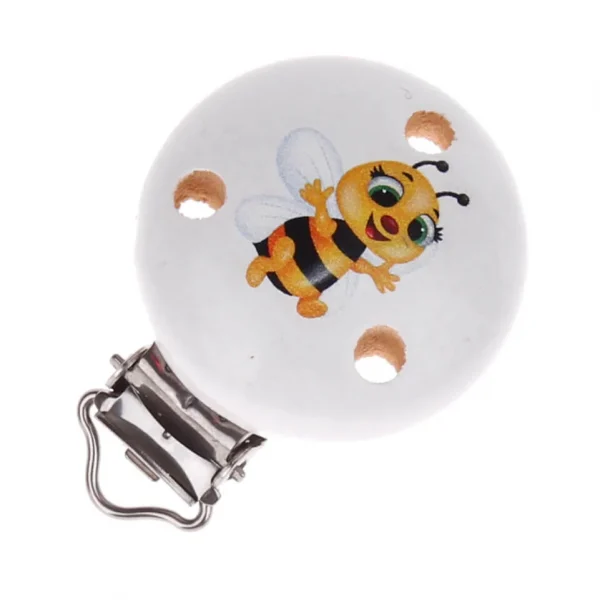 Attache-chaîne de sucette « Abeille » — Kiki-Ena Matériel de bricolage Bois naturel