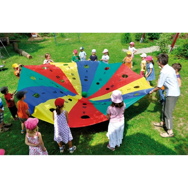 Parachute à trous cibles 300 cm — Eduplay jouet pédagogique maternelle