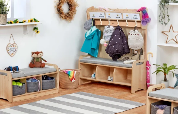 Coussin d'assise – Banc de vestiaire avec rangement - Millhouse Jouet éducatif École