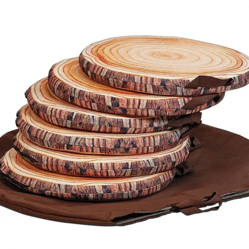Coussins d'assise en troncs d'arbres avec poche (set de 6) — Millhouse Lernspielzeug Schule