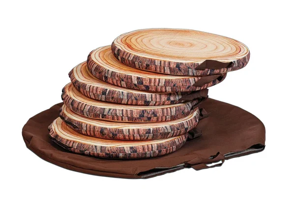 Coussins d'assise en troncs d'arbres avec poche (set de 6) — Millhouse Lernspielzeug Schule