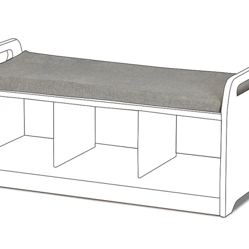Coussin assis – Banc de rangement bas — Millhouse Jouets éducatifs École