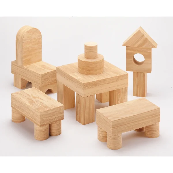 Soft Wood Briques 152 pièces — Kiki-Ena Matériel de Bricolage Bois Naturel
