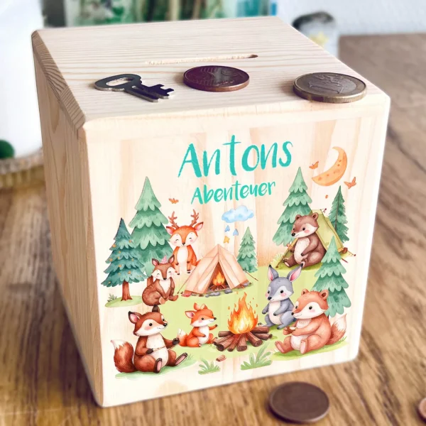 Tirelire "Aventure" — Kiki-Ena Matériel de Loisirs Créatifs Bois Naturel