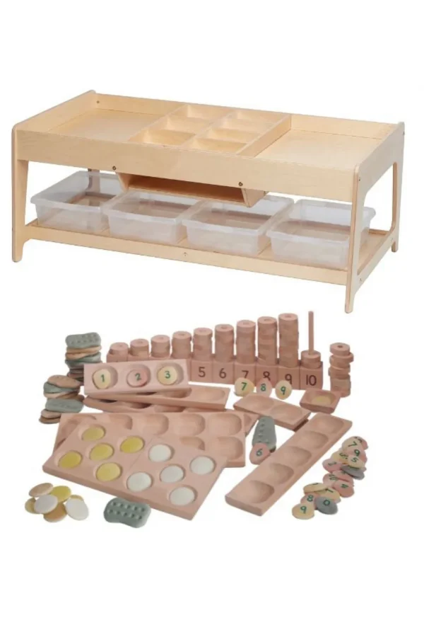Table de jeu pour l'exploration et 4 bacs transparents + Kit Mathématiques PT1145 — Millhouse Jeu Éducatif École