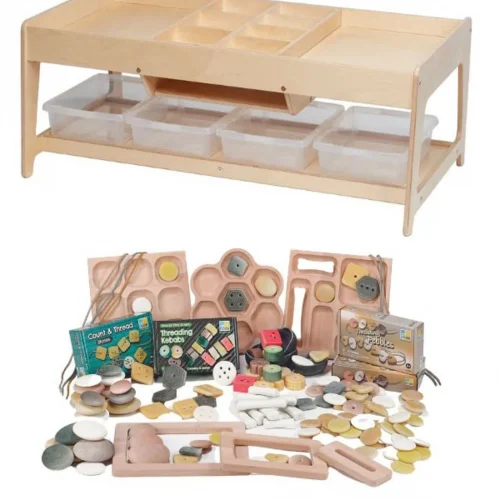 Table de jeu pour l'exploration et 4 bacs transparents + Kit Éléments PT1146 — Millhouse Jeu Éducatif École