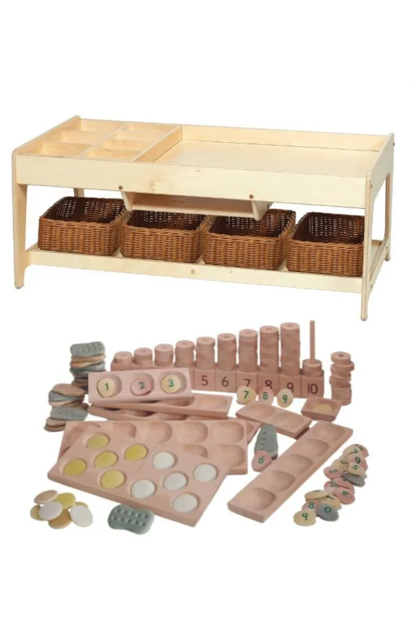 Table de jeu pour l'exploration et 4 paniers + Kit Mathématiques PT1145 — Millhouse Jeu Éducatif École
