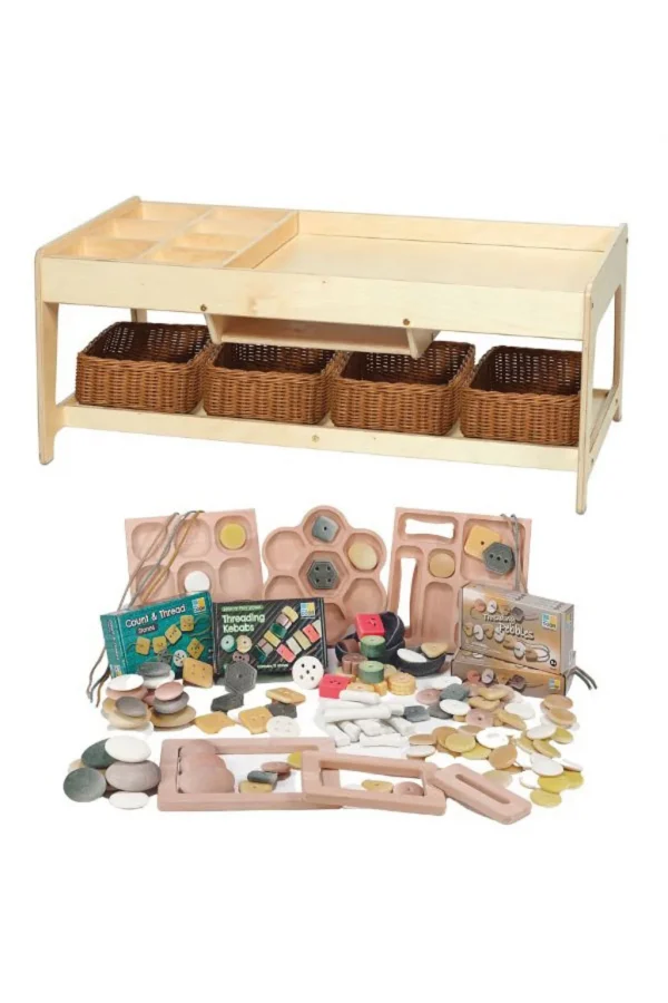 Table de jeu pour l'exploration et 4 paniers + Kit Éléments PT1146 — Millhouse Jeu Éducatif École