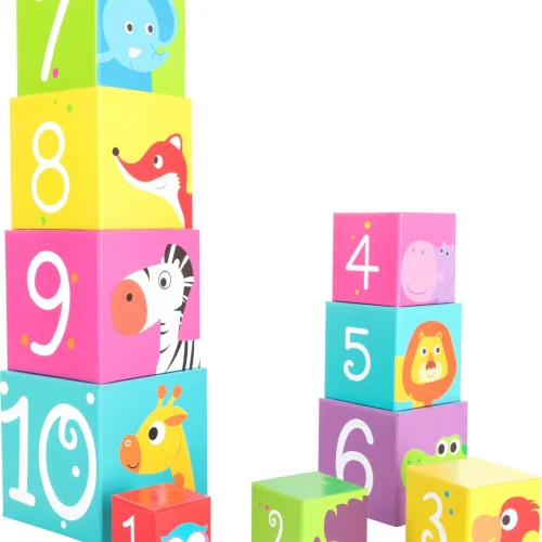Cubes à Empiler Animaux Sauvages — Millhouse Jouets Éducatifs École