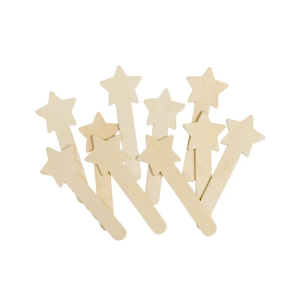 Bâtonnets Bois Étoiles Lot de 10 — Eduplay jouet pédagogique maternelle