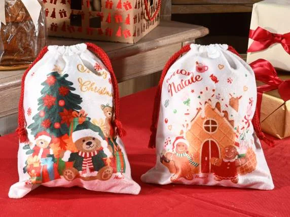 Sac tissu Noël — Kiki-Ena Matériel de bricolage Bois naturel